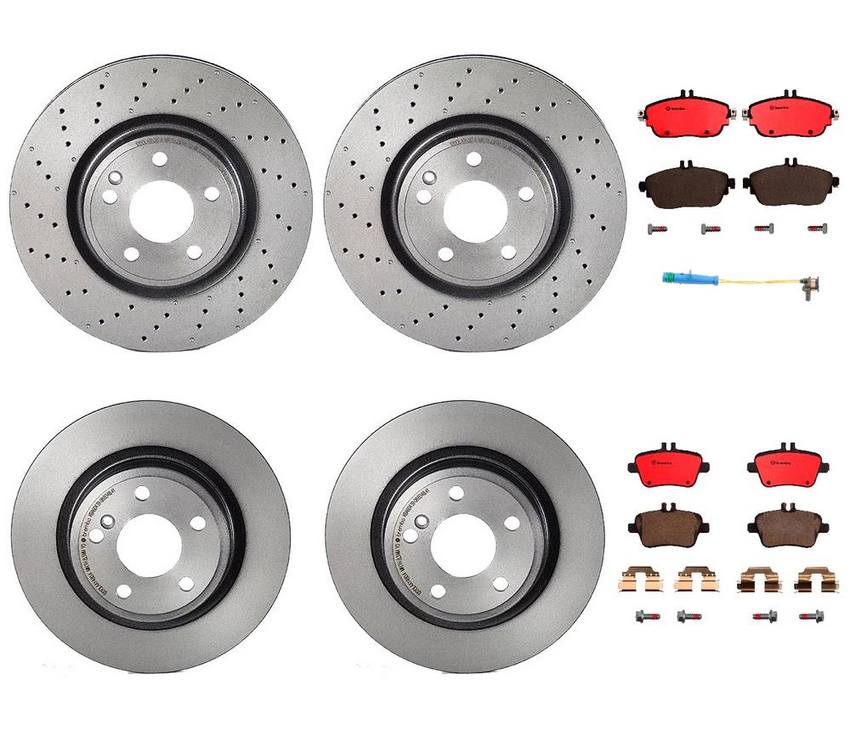 Mercedes Brakes Kit - Pads & Rotors Front and Rear (320mm/295mm) (Ceramic) 246423011207 - Brembo 1637372KIT